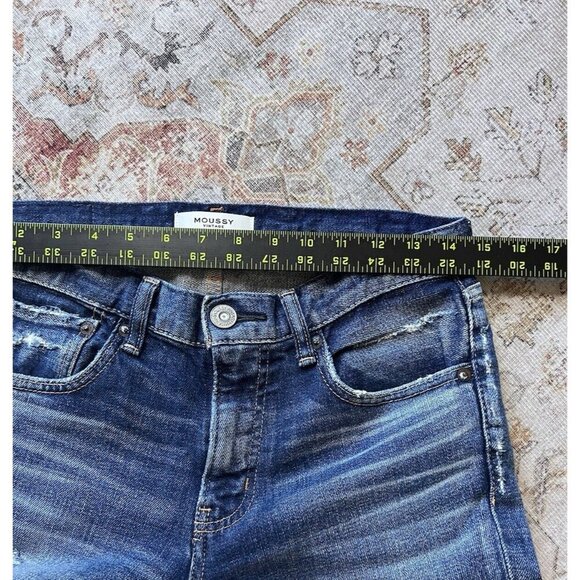 Moussy Vintage Glendele Denim Jeans Skinny Distressed Stretch Ankle Fray Size 26 - Picture 11 of 12